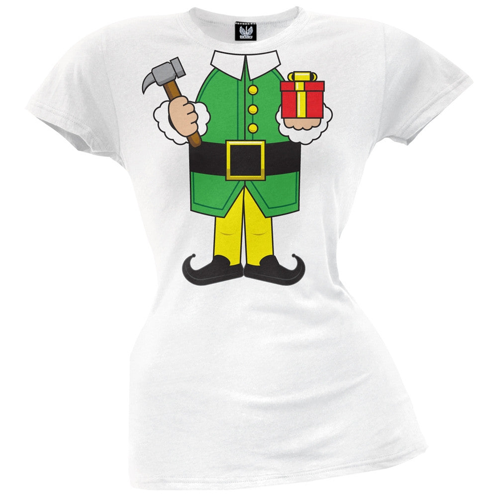Elf Body Costume Black Juniors T-Shirt Juniors T-Shirts Old Glory