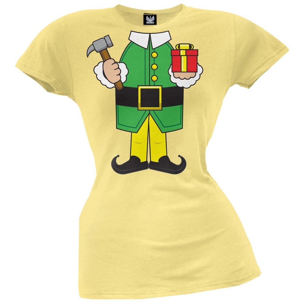 Elf Body Costume Black Juniors T-Shirt Juniors T-Shirts Old Glory