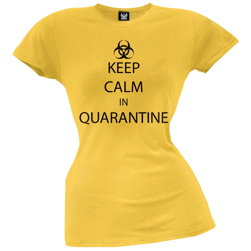 Keep Calm In Quarantine Black Juniors T-Shirt Juniors T-Shirts Old Glory
