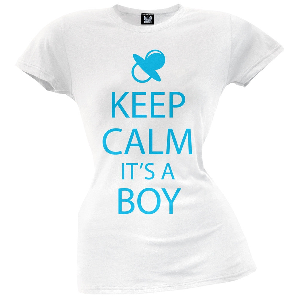Keep Calm Its A Boy Juniors T-Shirt Juniors T-Shirts Old Glory
