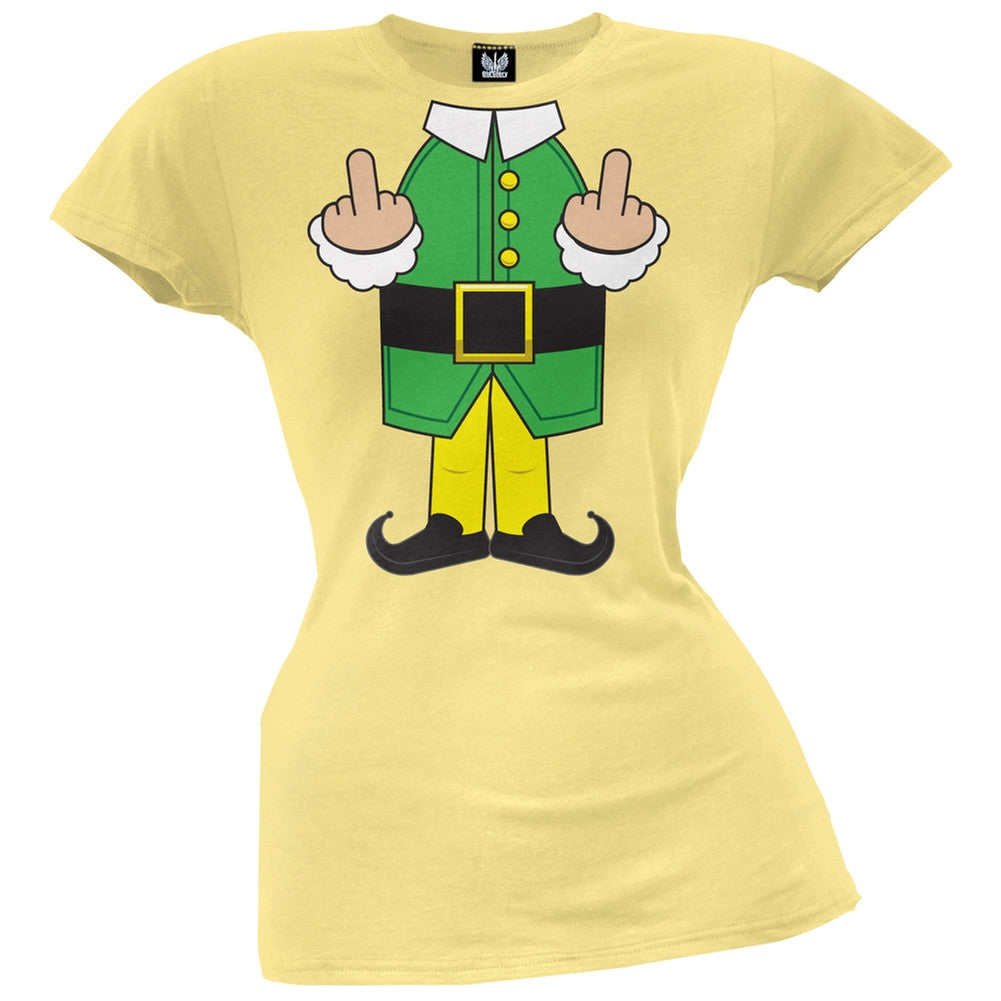 Elf Body Double Bird White Costume Juniors T-Shirt Juniors T-Shirts Old Glory