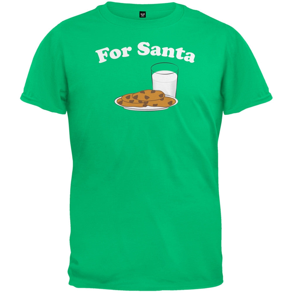 Milk and Cookies For Santa Green Youth T-Shirt Youth T-Shirts Old Glory