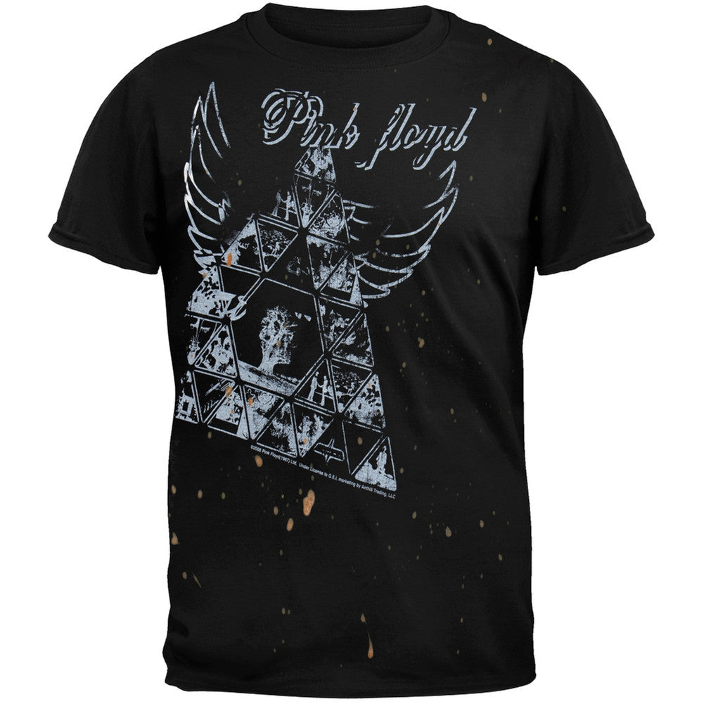 Pink Floyd - Triangle Bleach Splotch T-Shirt Men's T-Shirts Pink Floyd