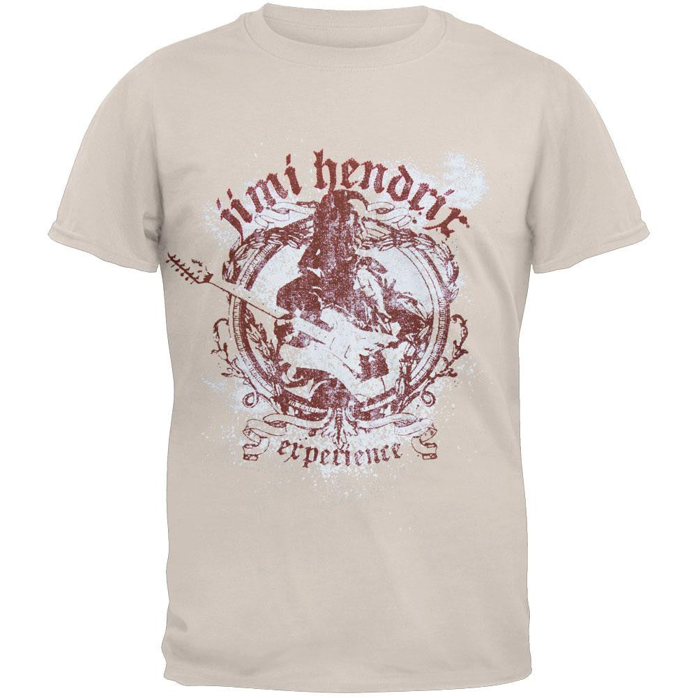 Jimi Hendrix - Experienced White Sprayed Logo T-Shirt Men's T-Shirts Jimi Hendrix SM Off-White