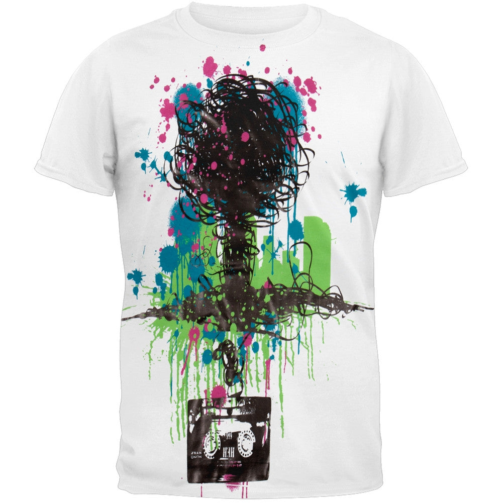 Tangled Cassette T-Shirt Men's T-Shirts Rock 'N Roll 3XL White