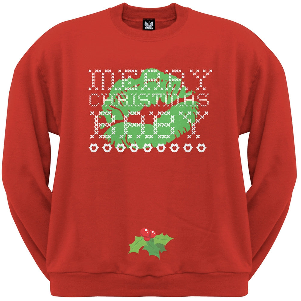 Merry Christmas Baby Ugly Christmas Black Crew Neck Sweatshirt Men's Sweatshirts Old Glory
