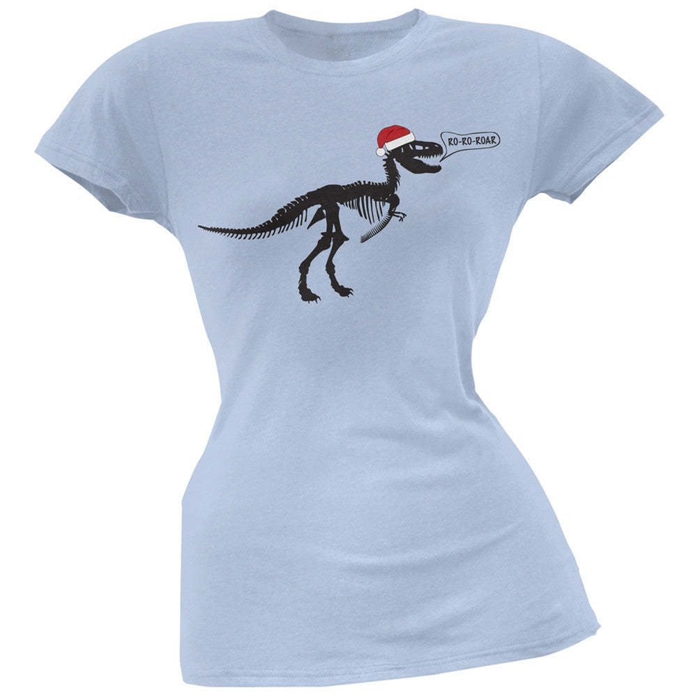 T-Rex Santa Grey Juniors T-Shirt Juniors T-Shirts Old Glory
