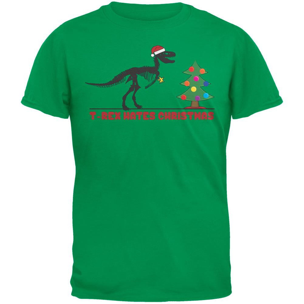 T-Rex Hates Christmas Trees Green Youth T-Shirt Youth T-Shirts Old Glory