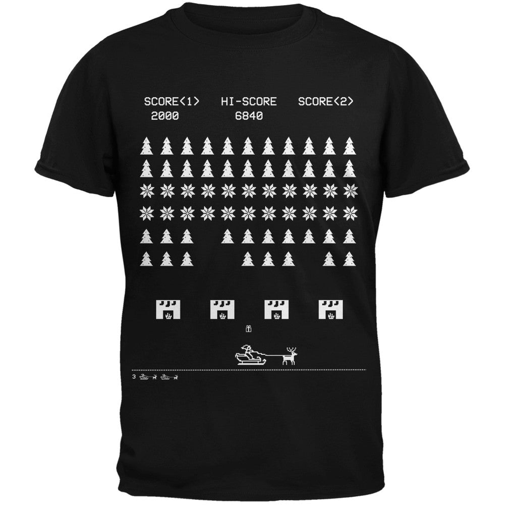 Classic Arcade Game Ugly Christmas Sweater Black Youth T-Shirt Youth T-Shirts Old Glory