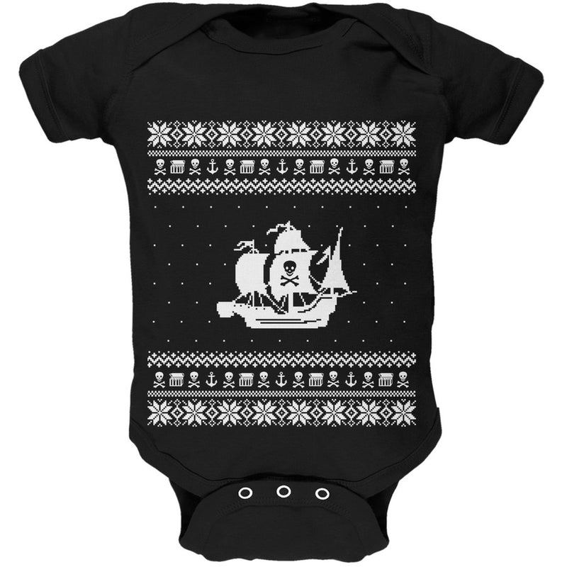 Pirate Ship Ugly Christmas Sweater Baby One Piece Baby One Piece Old Glory