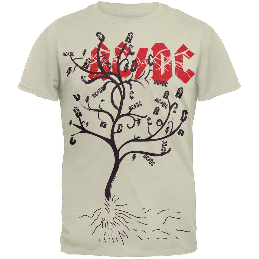 AC/DC - Tree Logo T-Shirt Men's T-Shirts AC/DC SM Tan