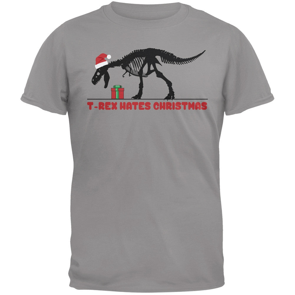 T-Rex Hates Christmas Presents Black T-Shirt Men's T-Shirts Old Glory