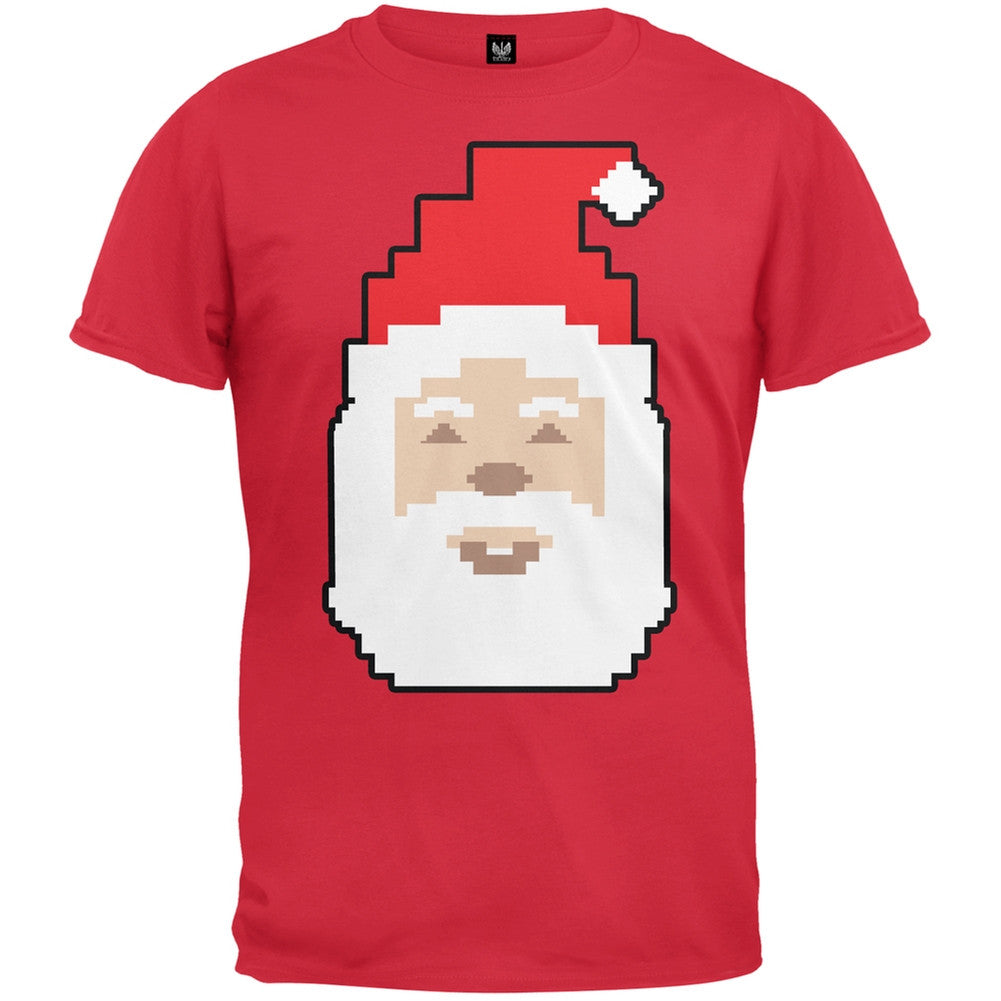 8 Bit Santa Adult Red T-Shirt Men's T-Shirts Old Glory 2XL Red