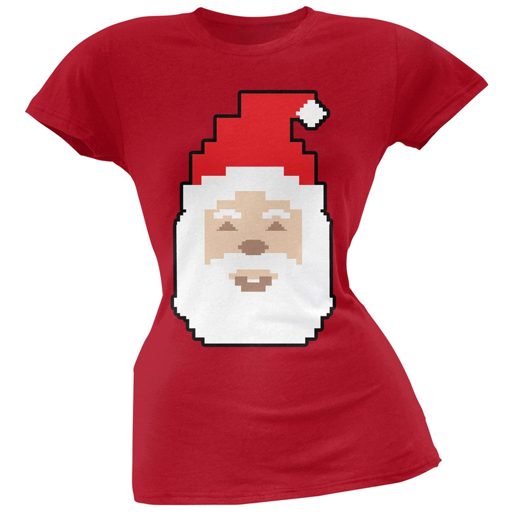 8 Bit Santa Red Juniors T-Shirt Juniors T-Shirts Old Glory 2XL Red