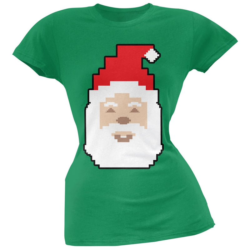 8 Bit Santa Red Juniors T-Shirt Juniors T-Shirts Old Glory 2XL Green
