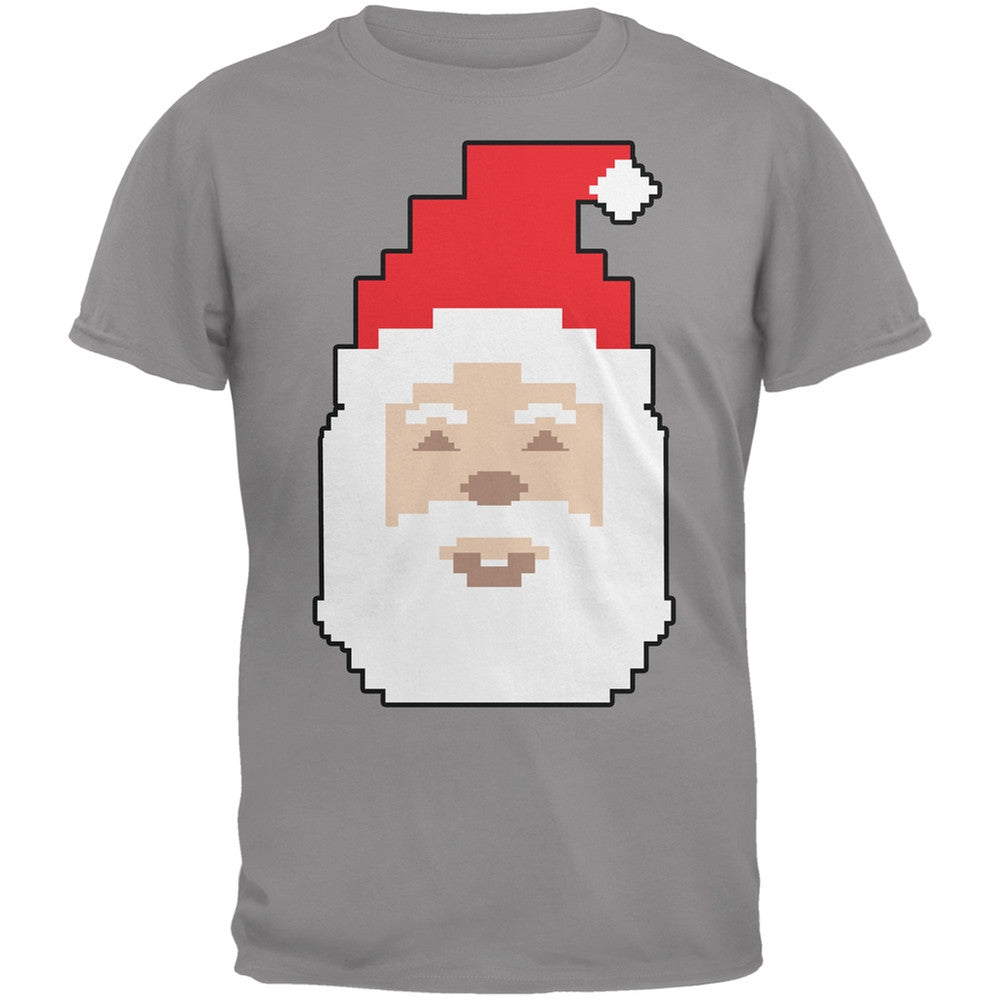 8 Bit Santa Red Youth T-Shirt Youth T-Shirts Old Glory LG Grey