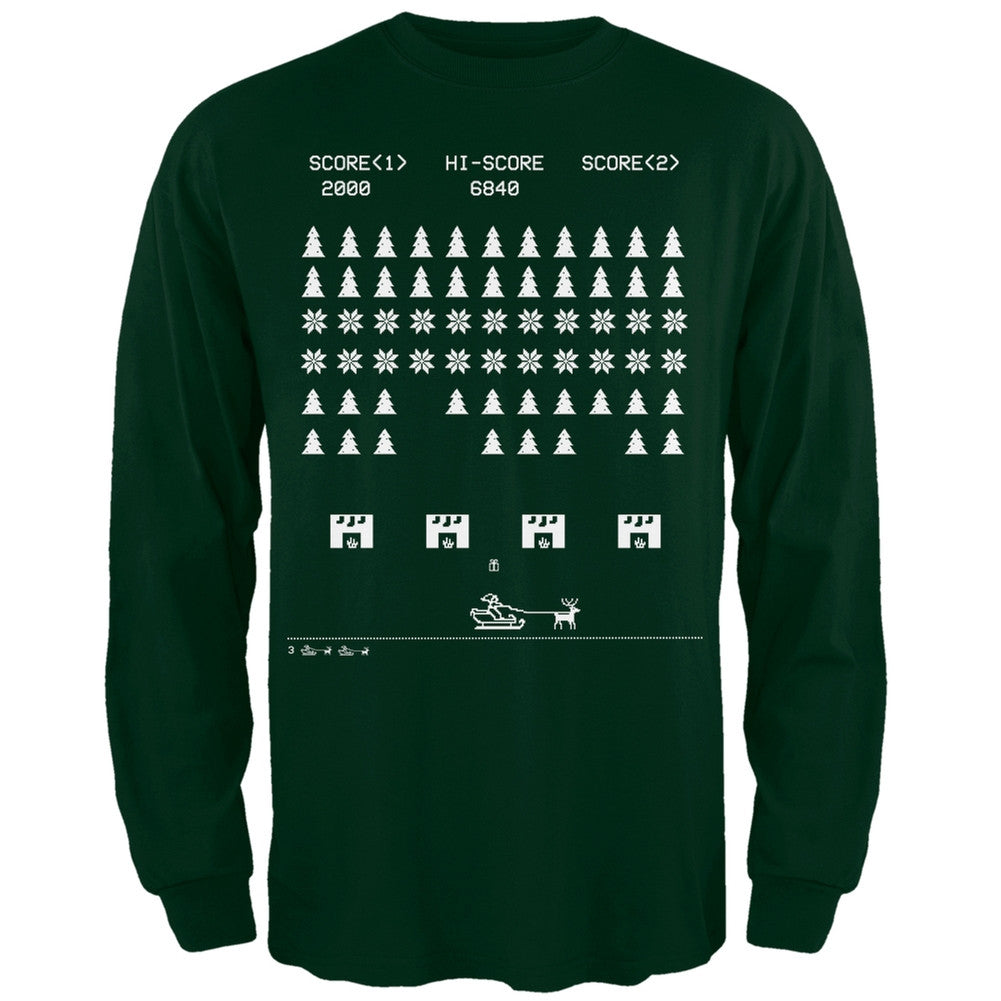 Classic Arcade Game Ugly XMAS Sweater Irish Green Adult Long Sleeve T-Shirt Men's Long Sleeves Old Glory