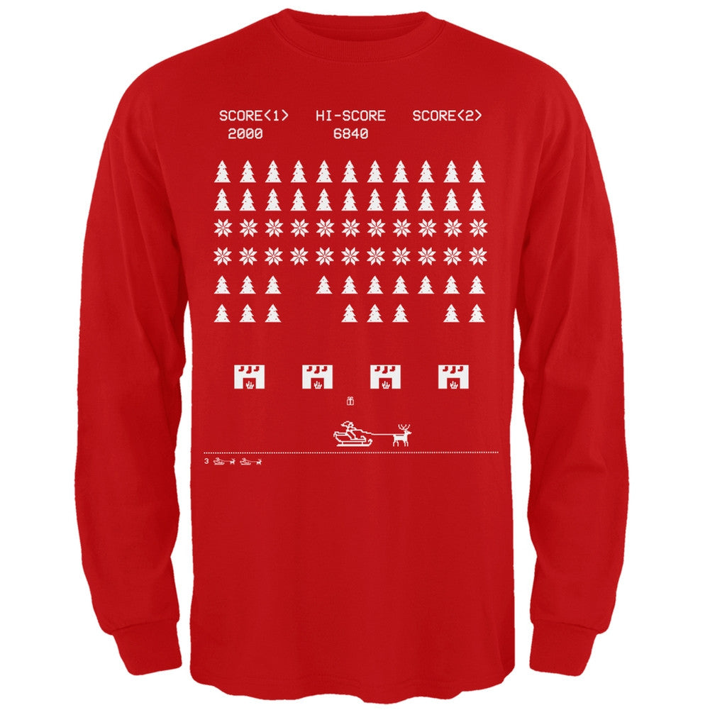 Classic Arcade Game Ugly XMAS Sweater Irish Green Adult Long Sleeve T-Shirt Men's Long Sleeves Old Glory