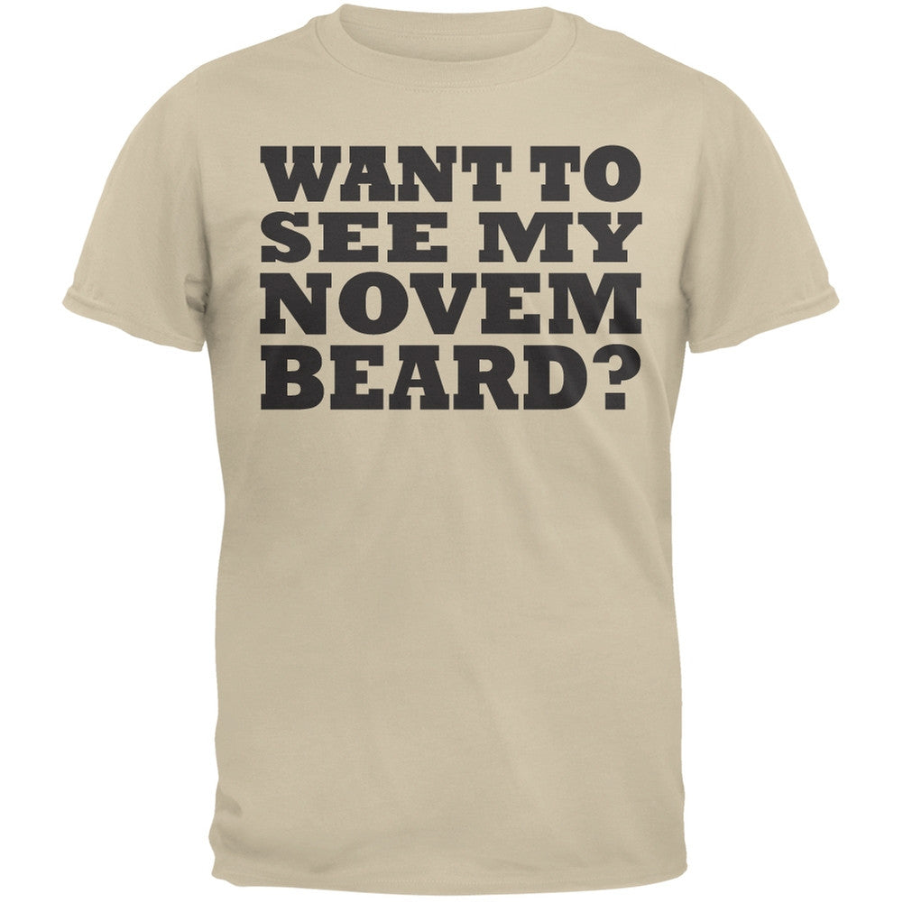 Want To See My November Beard Adult Flip Up Grey T-Shirt Men's T-Shirts Old Glory