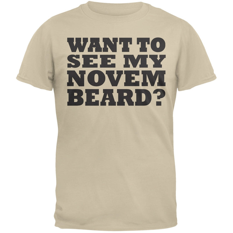 Want To See My November Beard Adult Flip Up Grey T-Shirt Men's T-Shirts Old Glory