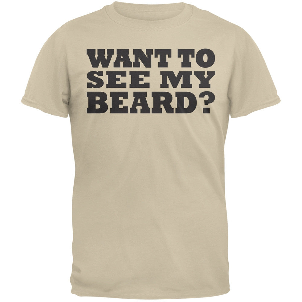 Want To See My Beard Flip Up Adult Grey T-Shirt Men's T-Shirts Old Glory