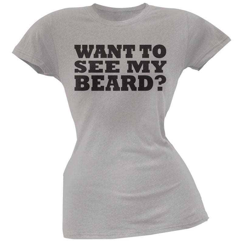 Want To See My Beard Flip Up Red Juniors T-Shirt Juniors T-Shirts Old Glory