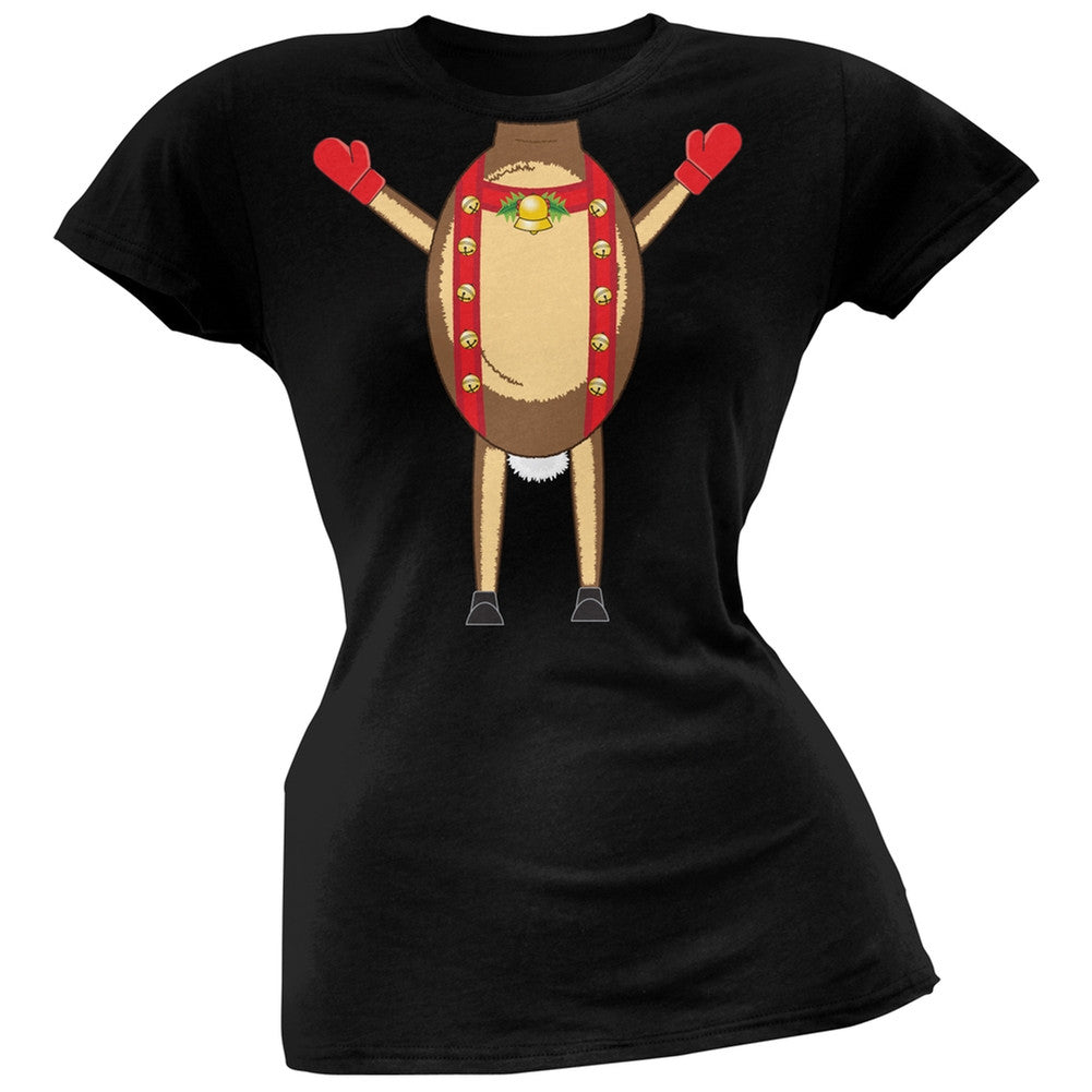 Reindeer Body Costume Black Juniors T-Shirt Juniors T-Shirts Old Glory