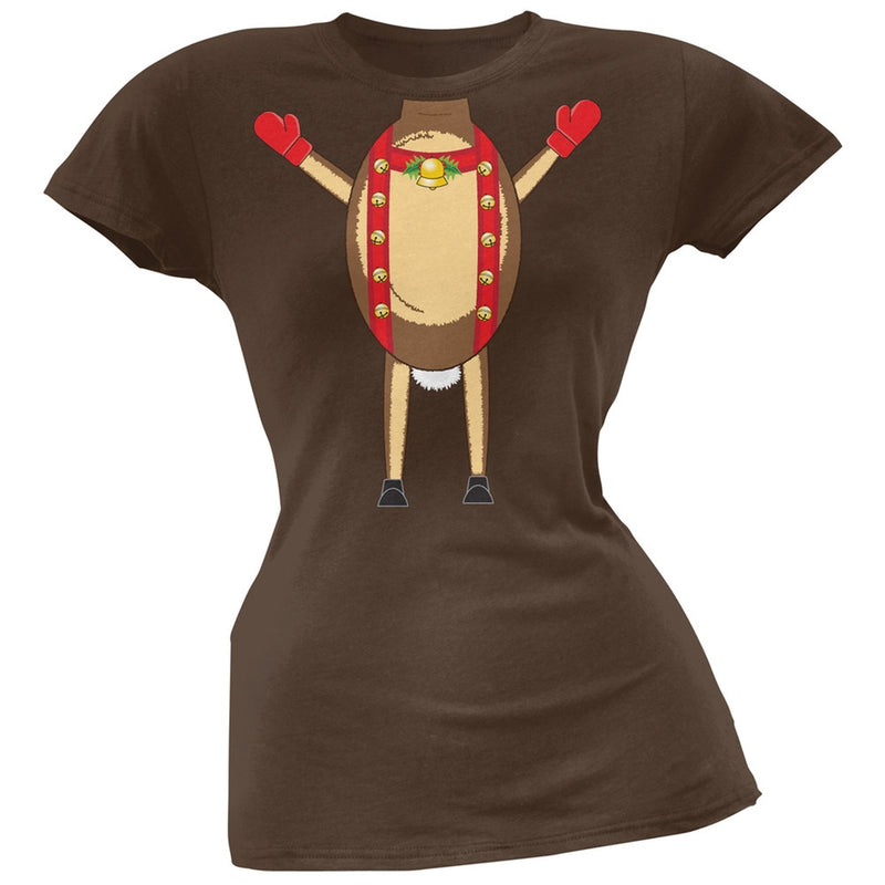 Reindeer Body Costume Black Juniors T-Shirt Juniors T-Shirts Old Glory