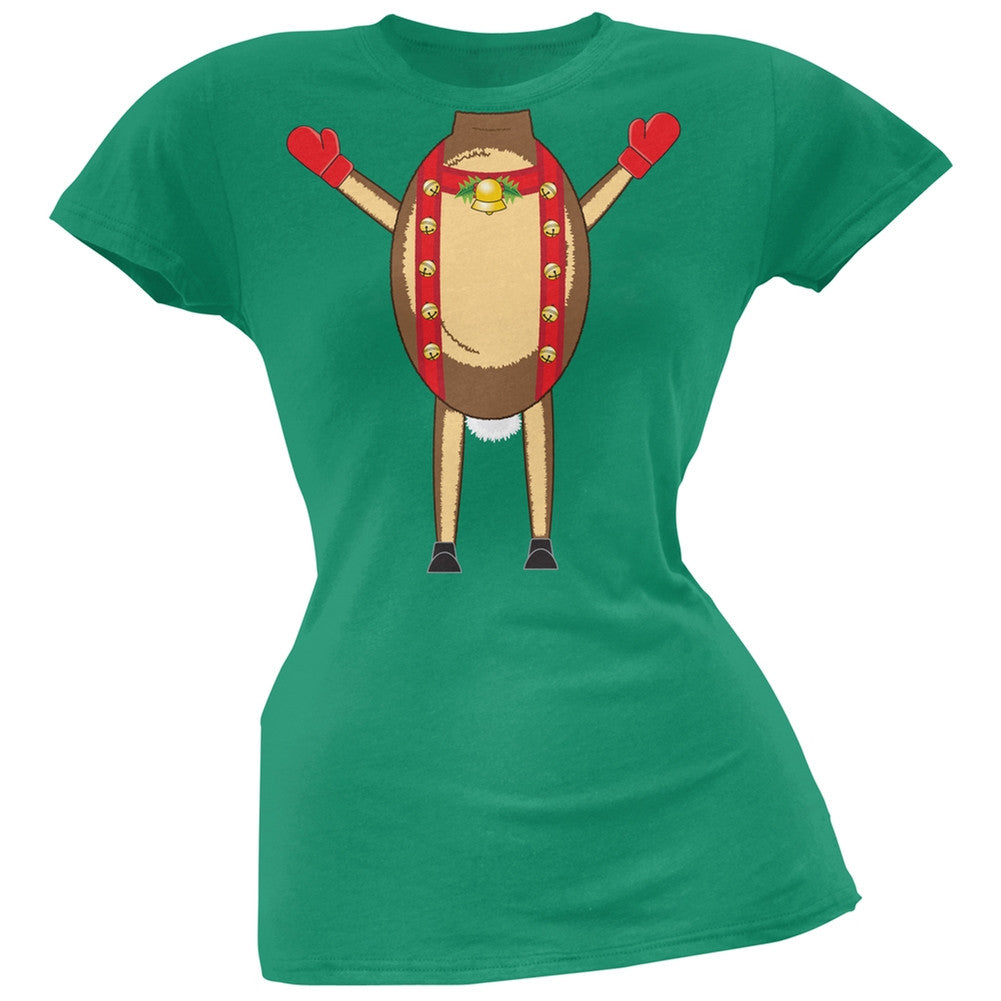 Reindeer Body Costume Black Juniors T-Shirt Juniors T-Shirts Old Glory