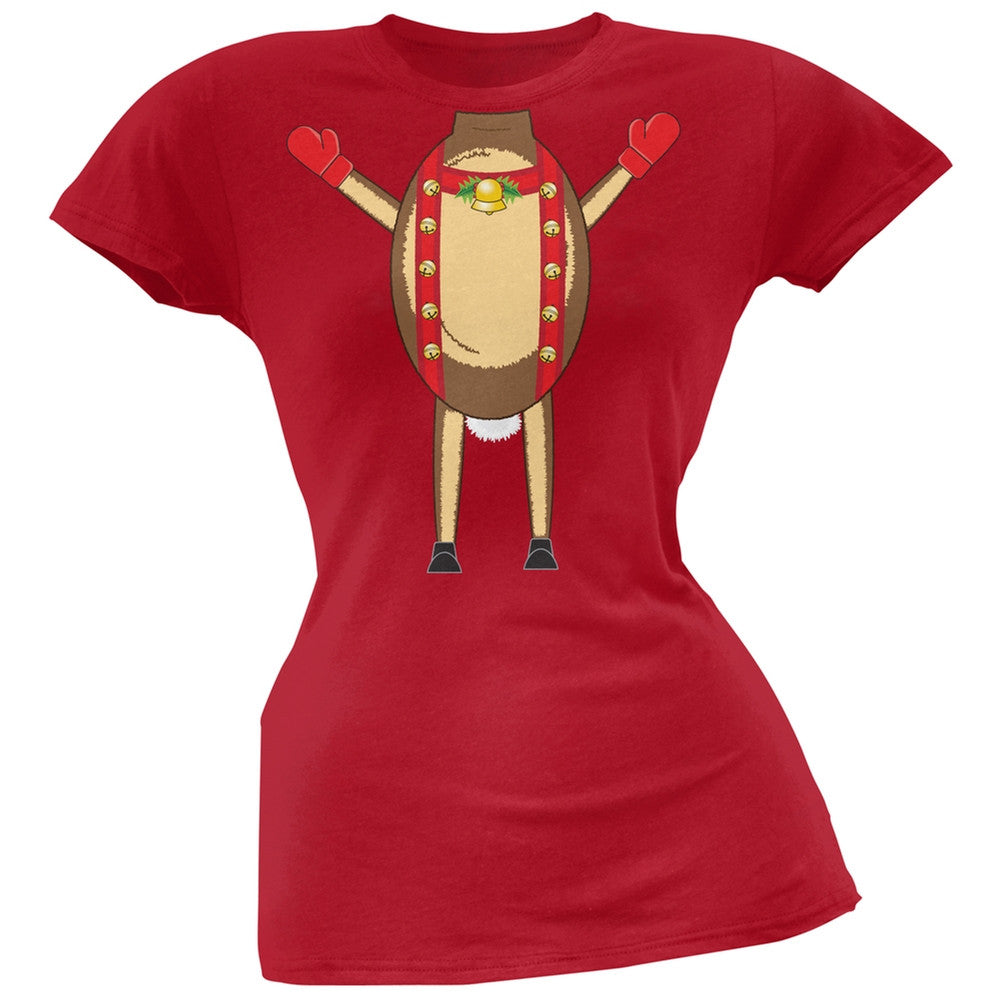 Reindeer Body Costume Red Juniors T-Shirt Juniors T-Shirts Old Glory
