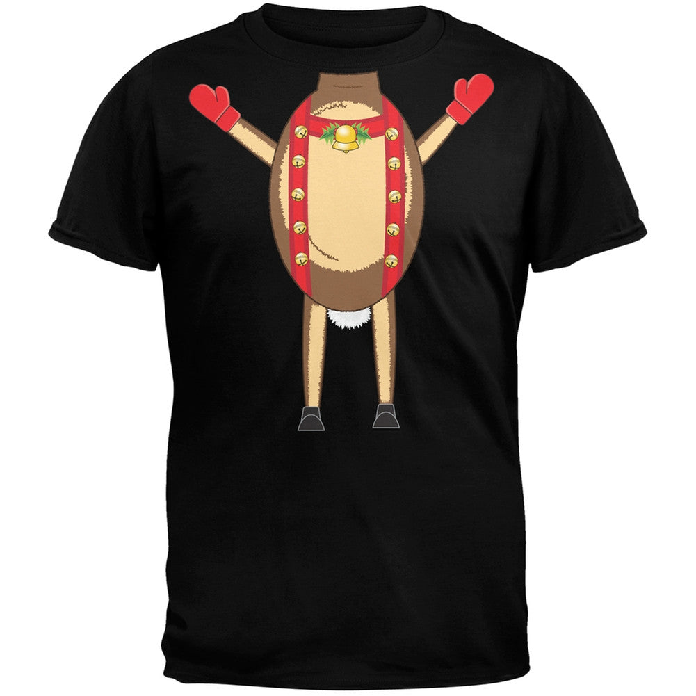 Reindeer Body Costume Black Adult T-Shirt Men's T-Shirts Old Glory SM Black
