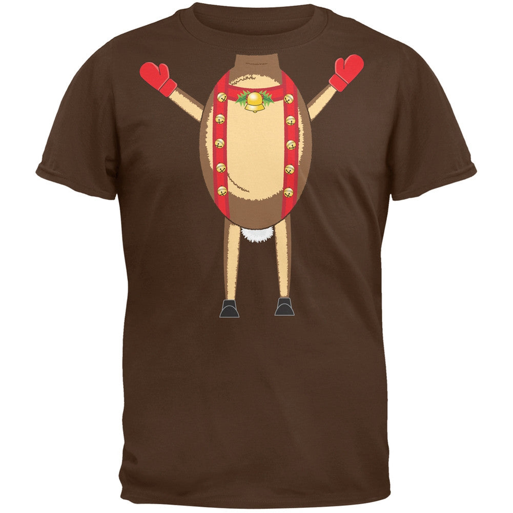 Reindeer Body Costume Black Adult T-Shirt Men's T-Shirts Old Glory SM Brown