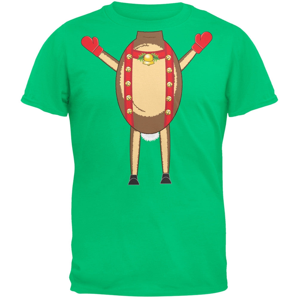 Reindeer Body Costume Black Adult T-Shirt Men's T-Shirts Old Glory SM Green