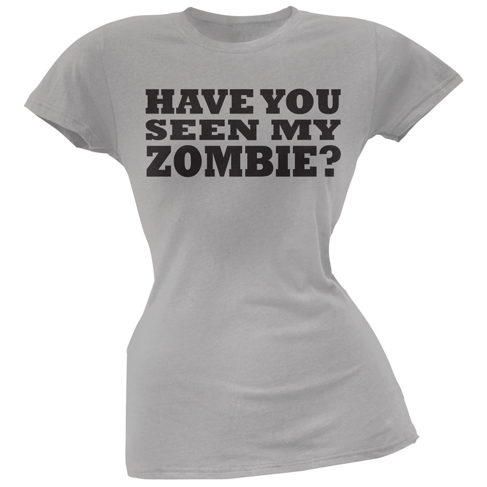 Have You Seen My Zombie Flip Up Grey Juniors T-Shirt Juniors T-Shirts Old Glory 2XL Grey