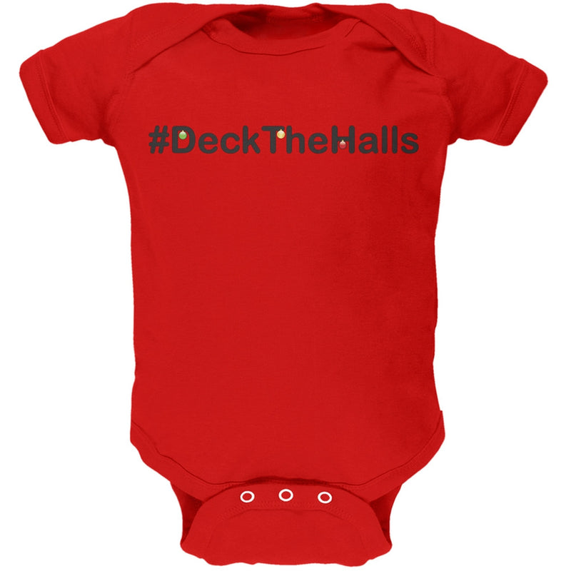 #Deck The Halls Green Infant Bodysuit Infant T-Shirts Old Glory 0-3 Mo Red