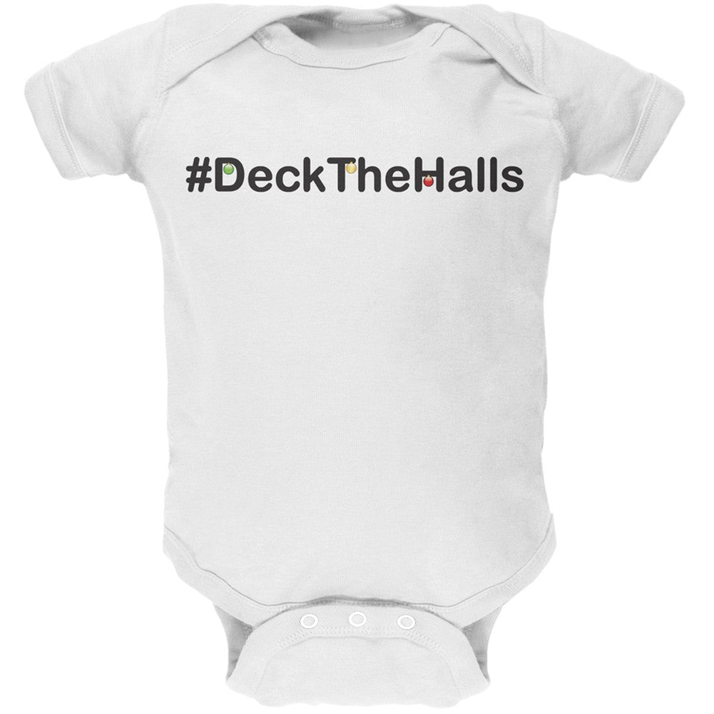 #Deck The Halls Green Infant Bodysuit Infant T-Shirts Old Glory 0-3 Mo White