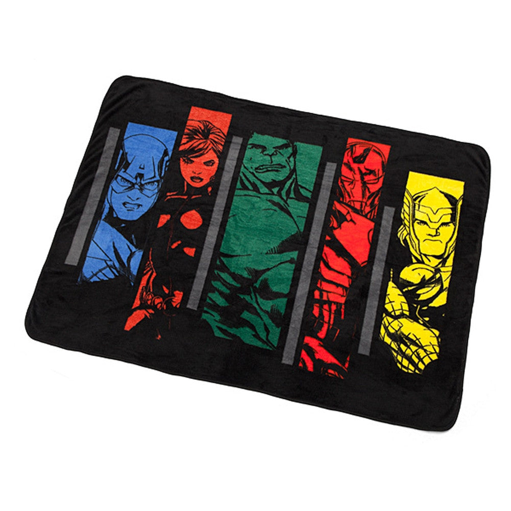 Avengers - Team Assemble Strips Fleece Blanket Blankets & Throws Old Glory OS Multi