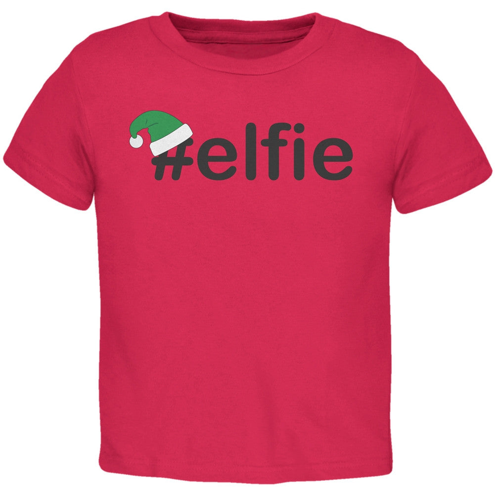 #Elfie Christmas Hashtag Red Toddler T-Shirt Toddler T-Shirts Old Glory 2T Red