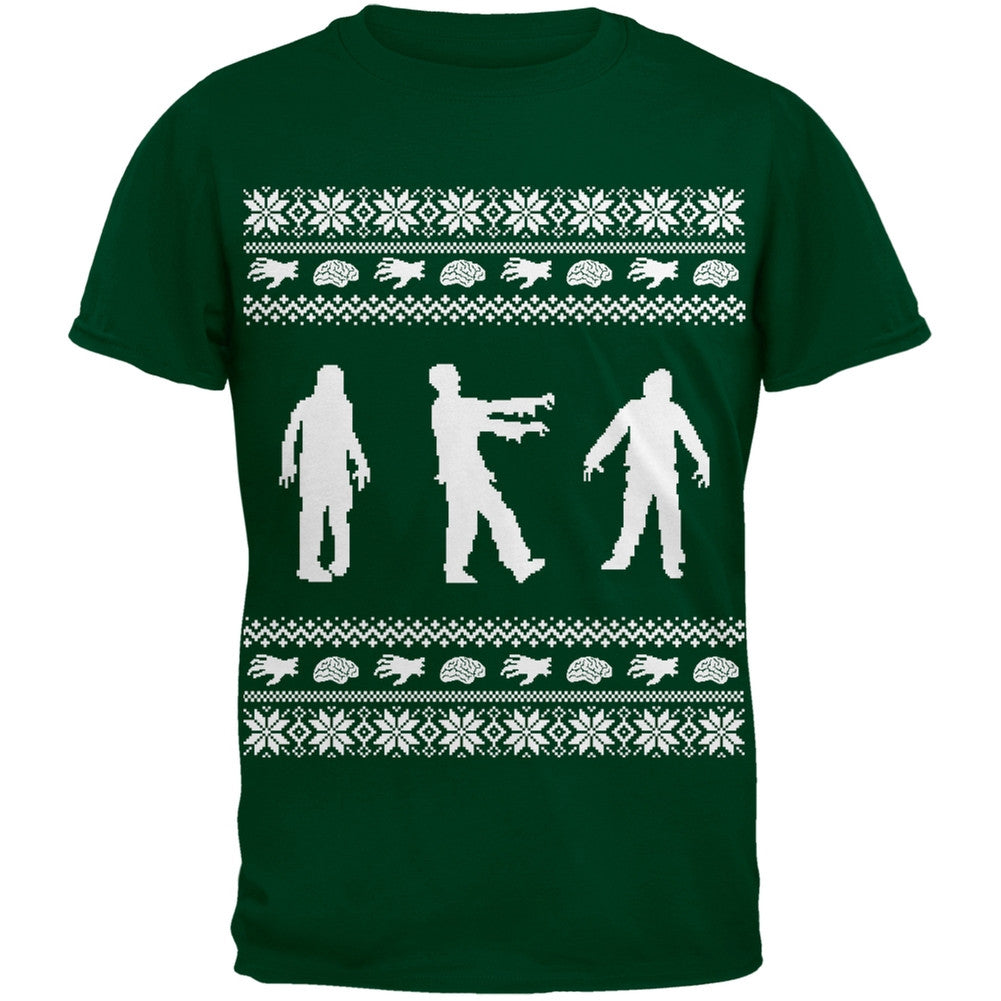 Zombie Ugly Christmas Sweater Red Youth T-Shirt Youth T-Shirts Old Glory