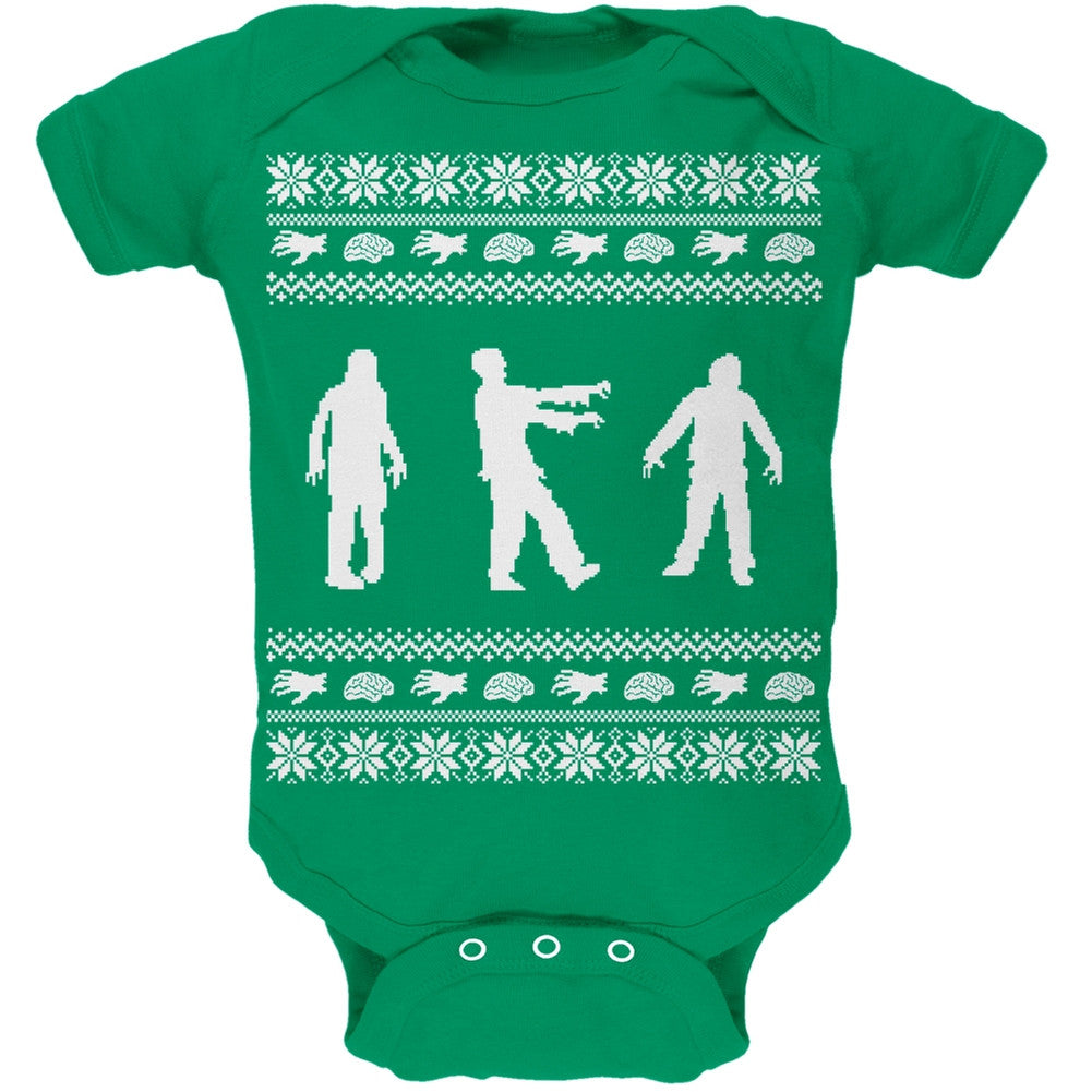 Zombie Ugly Christmas Sweater Soft Baby One Piece Baby One Piece Old Glory