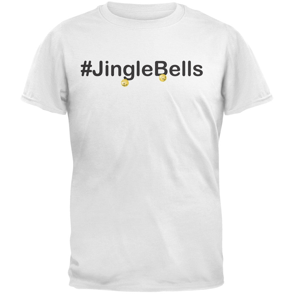 #Jinglebells Christmas Hashtag Green Youth T-Shirt Youth T-Shirts Old Glory SM White