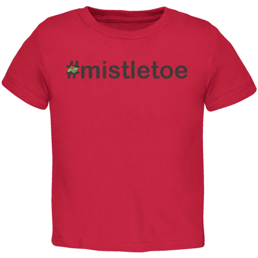 #Mistletoe Christmas Hashtag Red Toddler T-Shirt Toddler T-Shirts Old Glory 2T Red