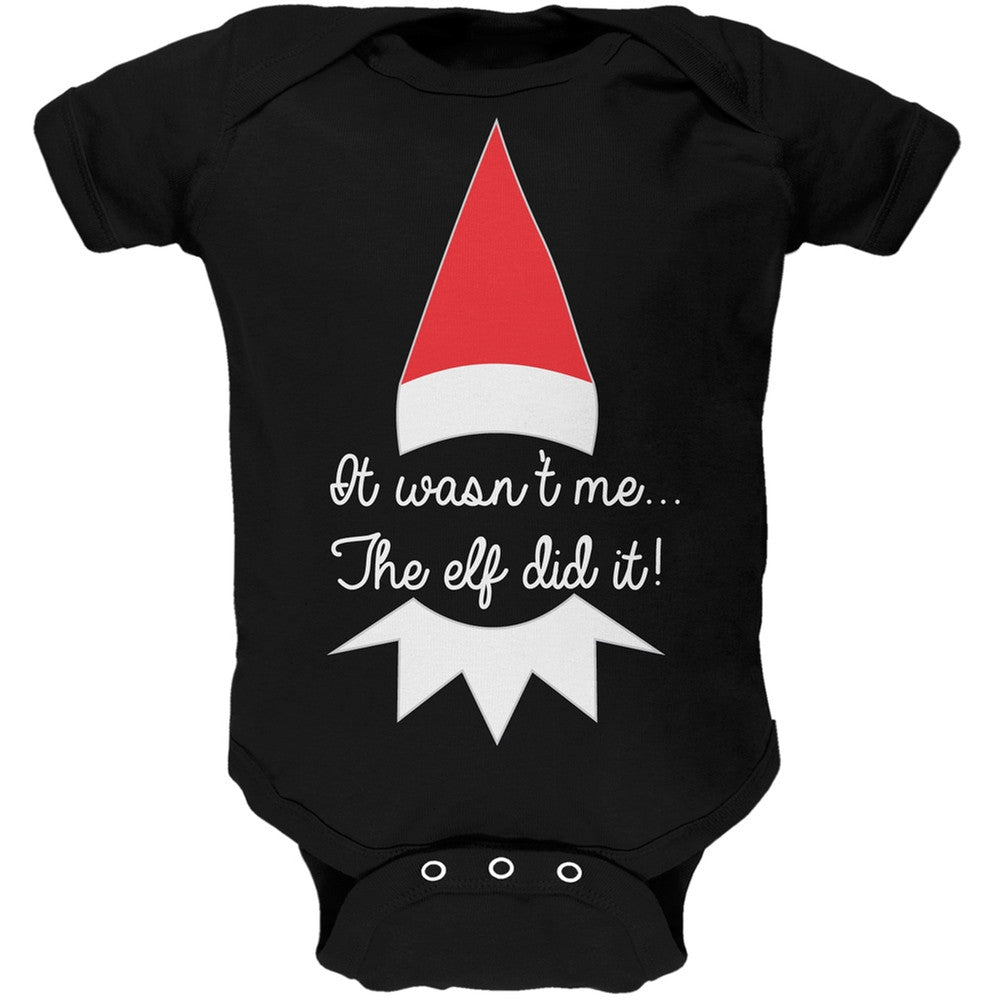 The Elf Did It Black Baby One Piece Baby One Piece Old Glory