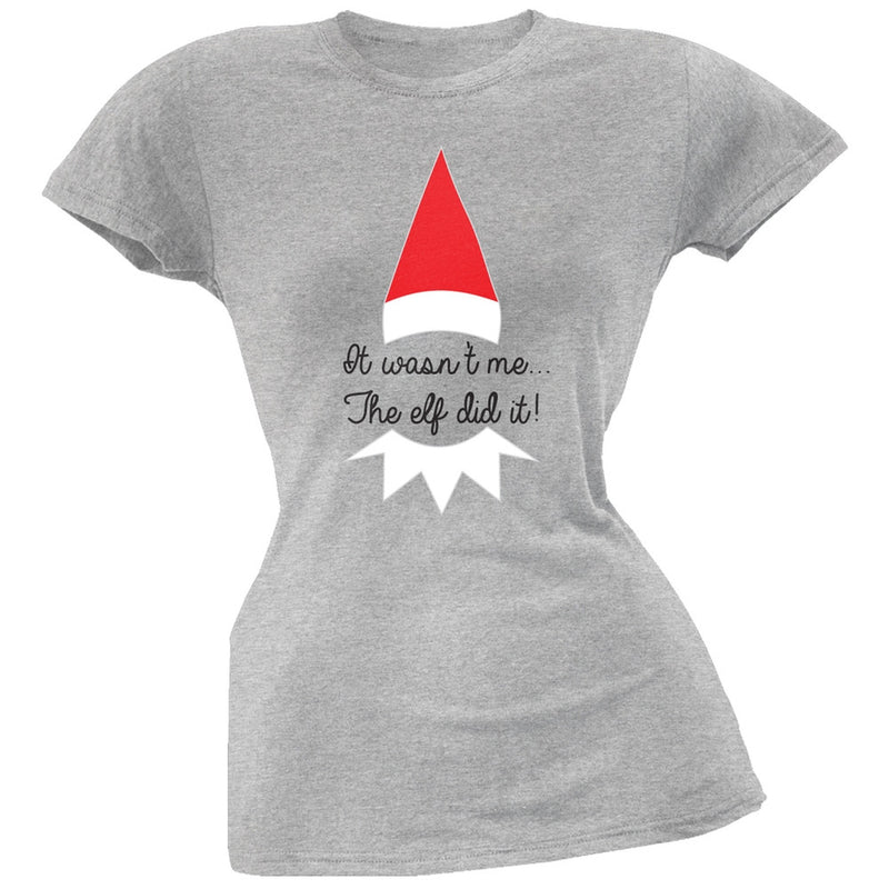 The Elf Did It Black Soft Juniors T-Shirt Juniors T-Shirts Old Glory