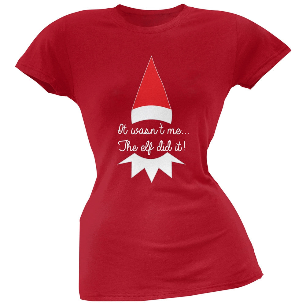 The Elf Did It Black Soft Juniors T-Shirt Juniors T-Shirts Old Glory
