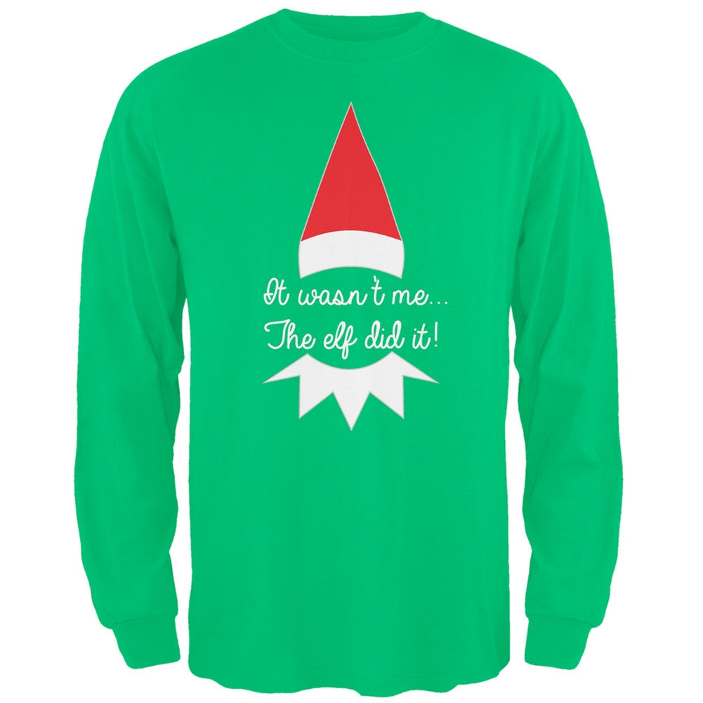 The Elf Did It Black Adult Long Sleeve T-Shirt Men's Long Sleeves Old Glory