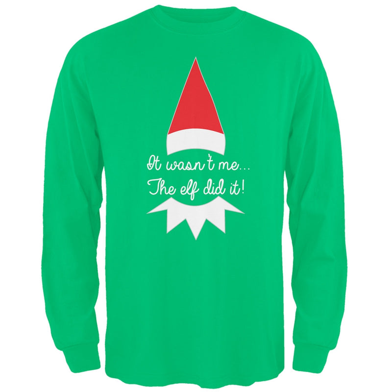 The Elf Did It Black Adult Long Sleeve T-Shirt Men's Long Sleeves Old Glory