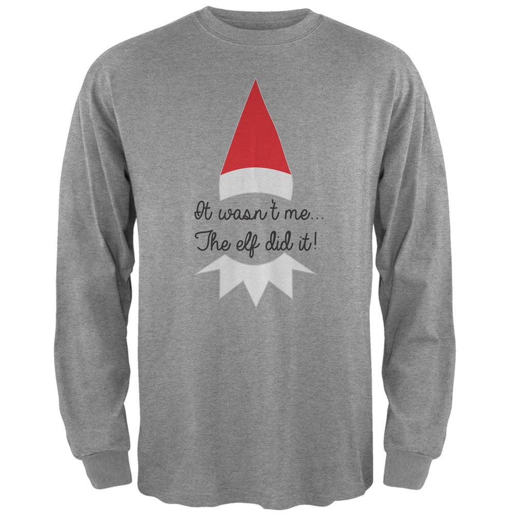 The Elf Did It Black Adult Long Sleeve T-Shirt Men's Long Sleeves Old Glory