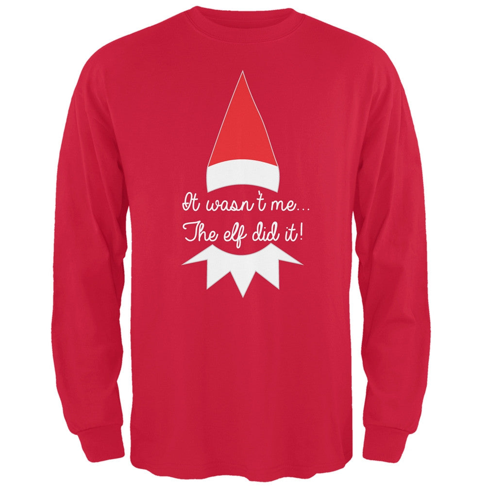 The Elf Did It Black Adult Long Sleeve T-Shirt Men's Long Sleeves Old Glory