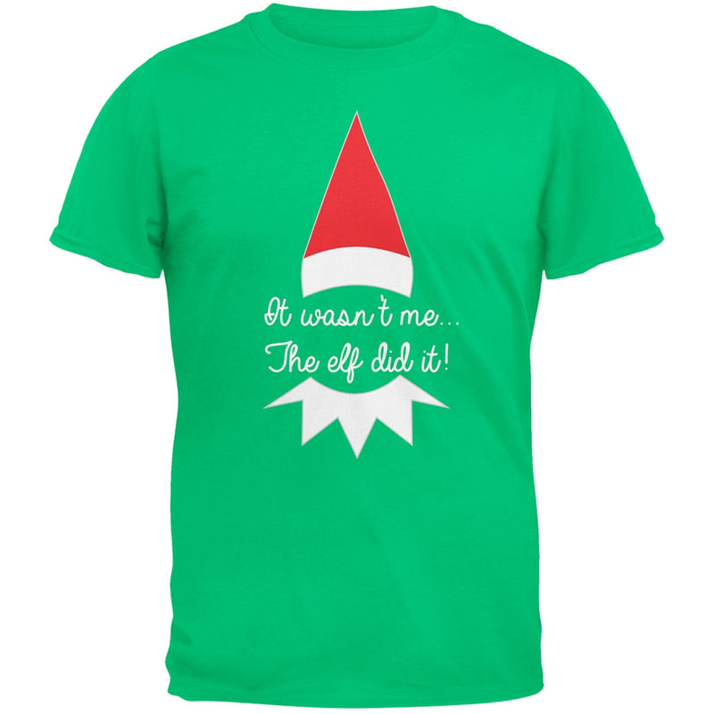 The Elf Did It Black Adult T-Shirt Men's T-Shirts Old Glory